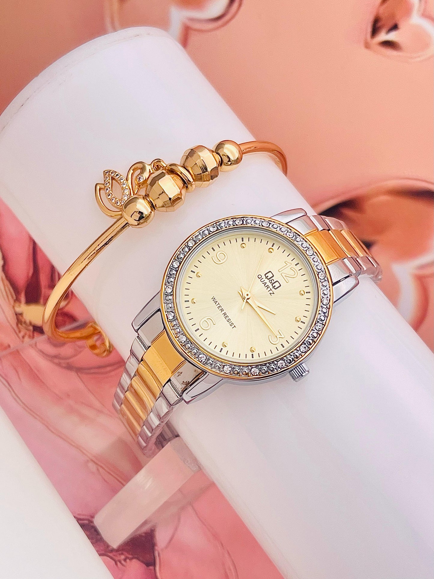 💎 Reloj Q&Q Dama Piedras-Esmeraldas|Elegancia Japonesa en Cada Detalle 👑