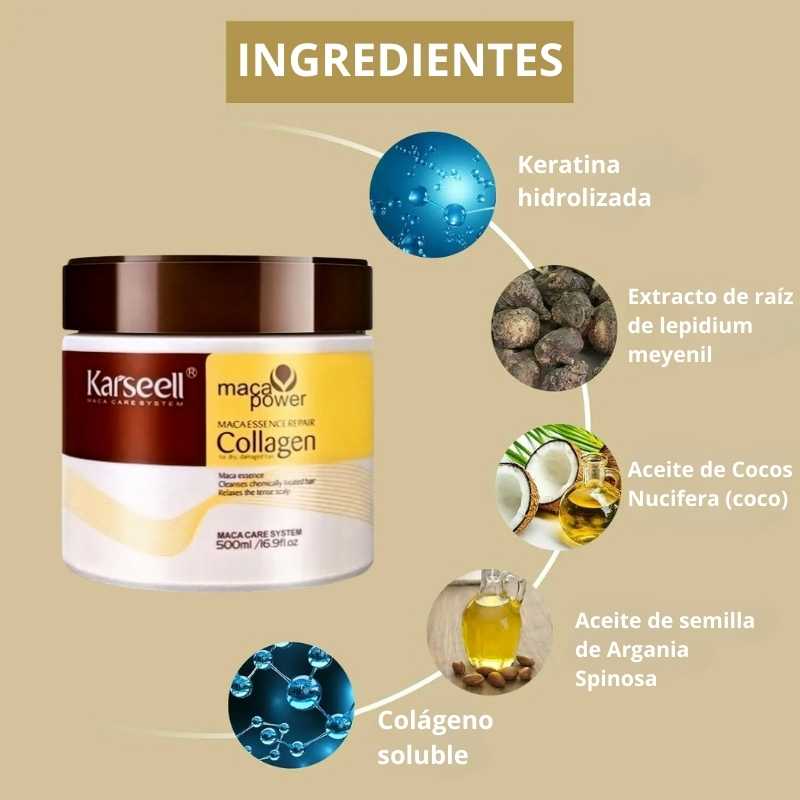 MASCARILLA CAPILAR DE COLÁGENO KARSEELL|REPARA, FORTALECE Y EMBELLECE TU CABELLO|ORIGINAL✨🌟
