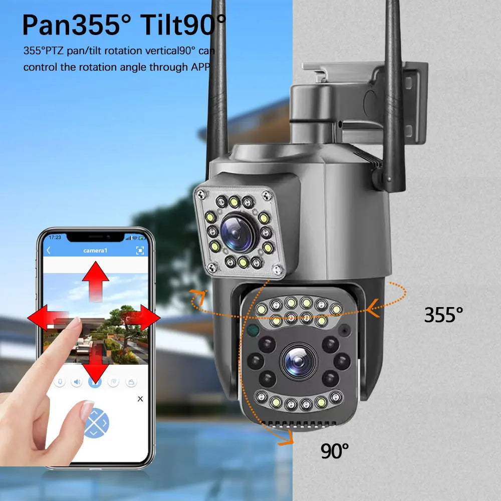 📹💥 Cámara de Seguridad Inteligente Doble Lente con IA|¡Protección Total 24/7 en Alta Definición!