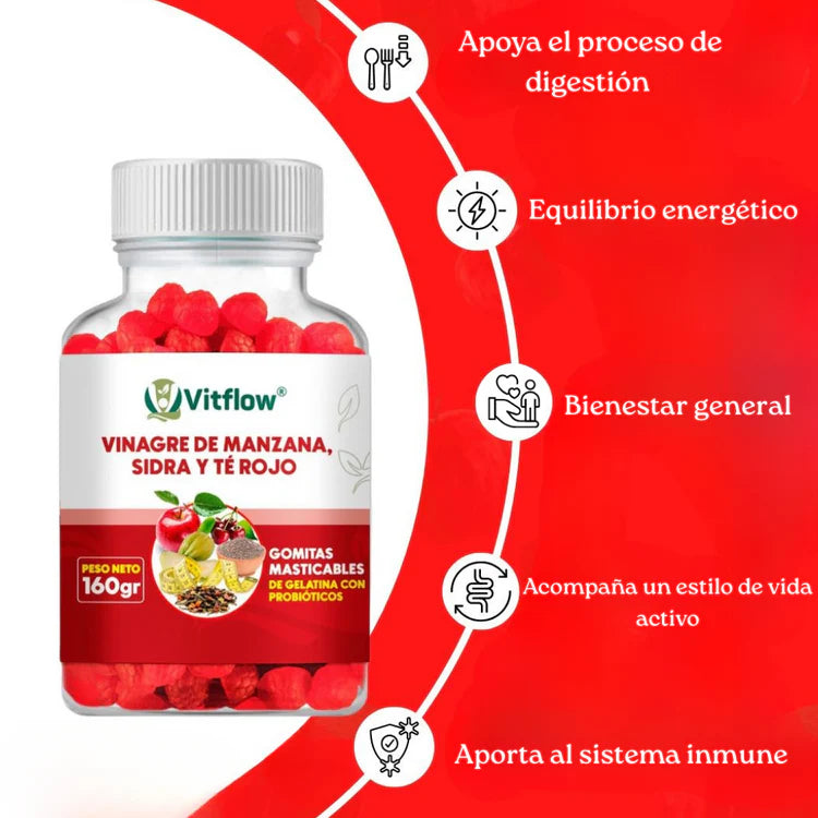 🍎 GOMITAS VITFLOW | Control de Peso, Energía y Bienestar Natural 🌿