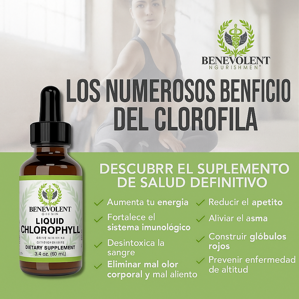 🌿CLOROFILA LÍQUIDA BENEVOLEN Detox y Figura de Ensueño 💚