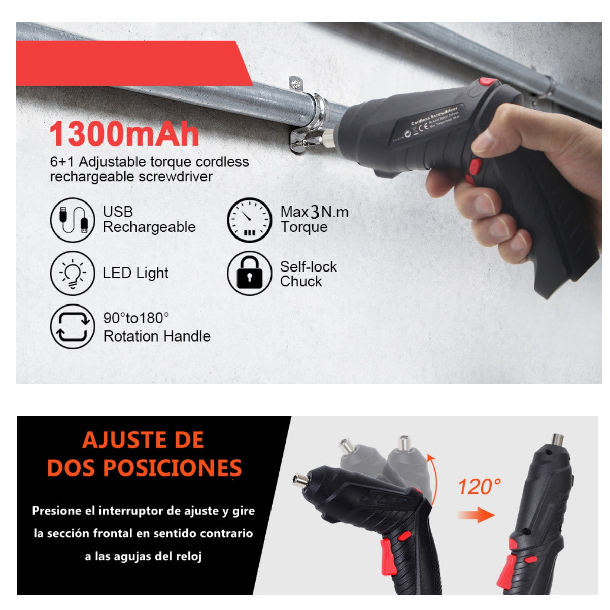 Taladro Destornillador Inalámbrico 48 en 1 🔧, Recargable y multifuncional|ORIGINAL⭐