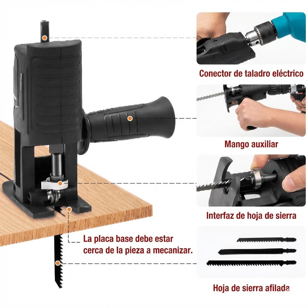 🛠️ Adaptador de Sierra para Taladro|Usa tu taladro y corta como profesional, sin gastar en más herramientas.🔥