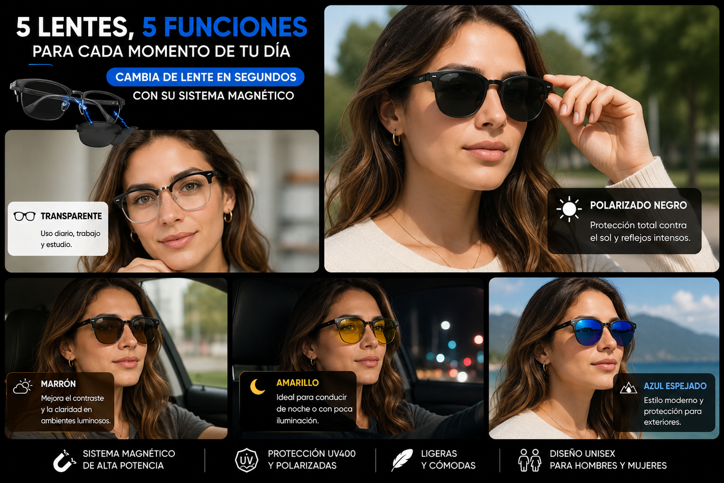 MAGNETIX LENTES VISION™ 5 EN 1