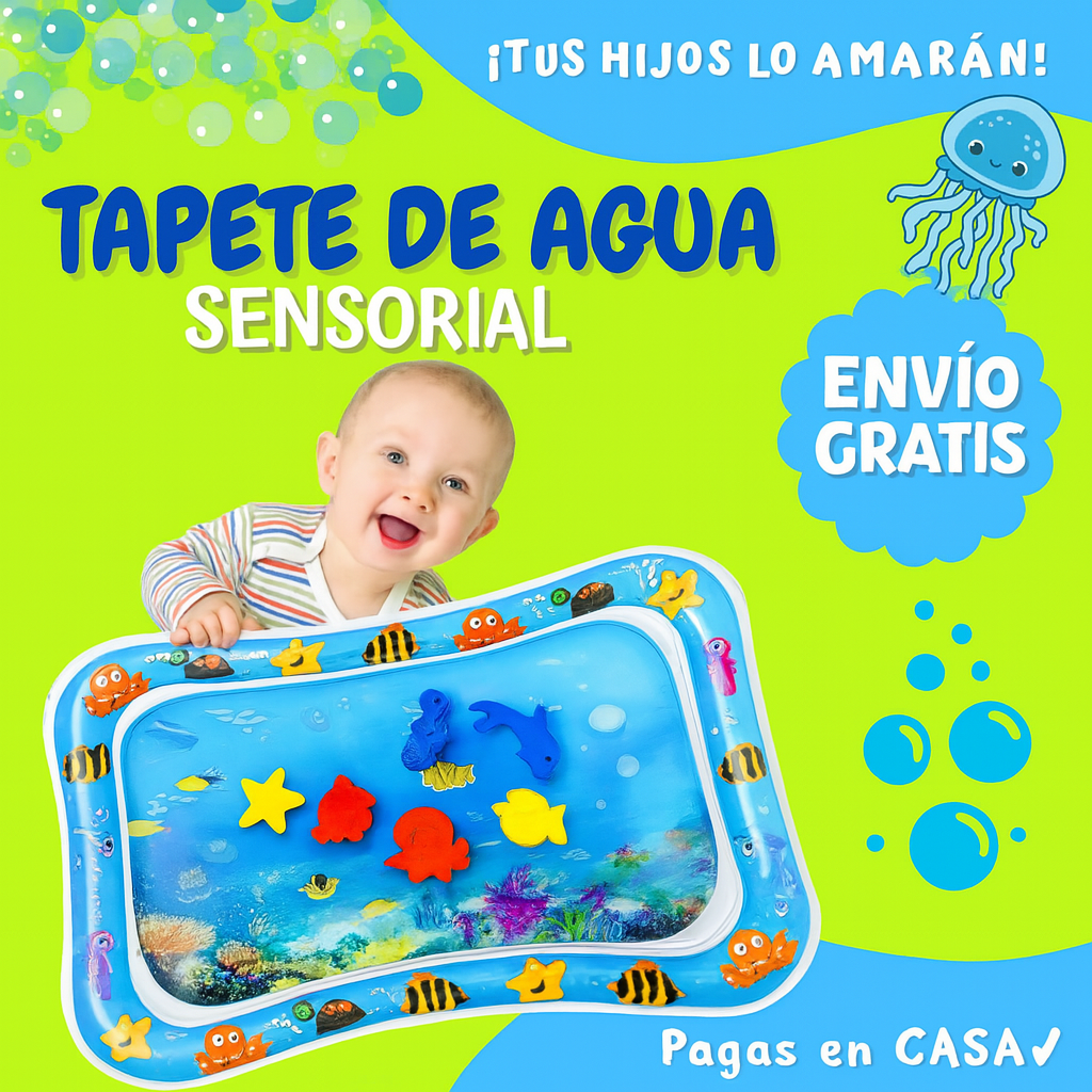 TAPETE DE AGUA SENSORIAL PARA BEBÉS💦