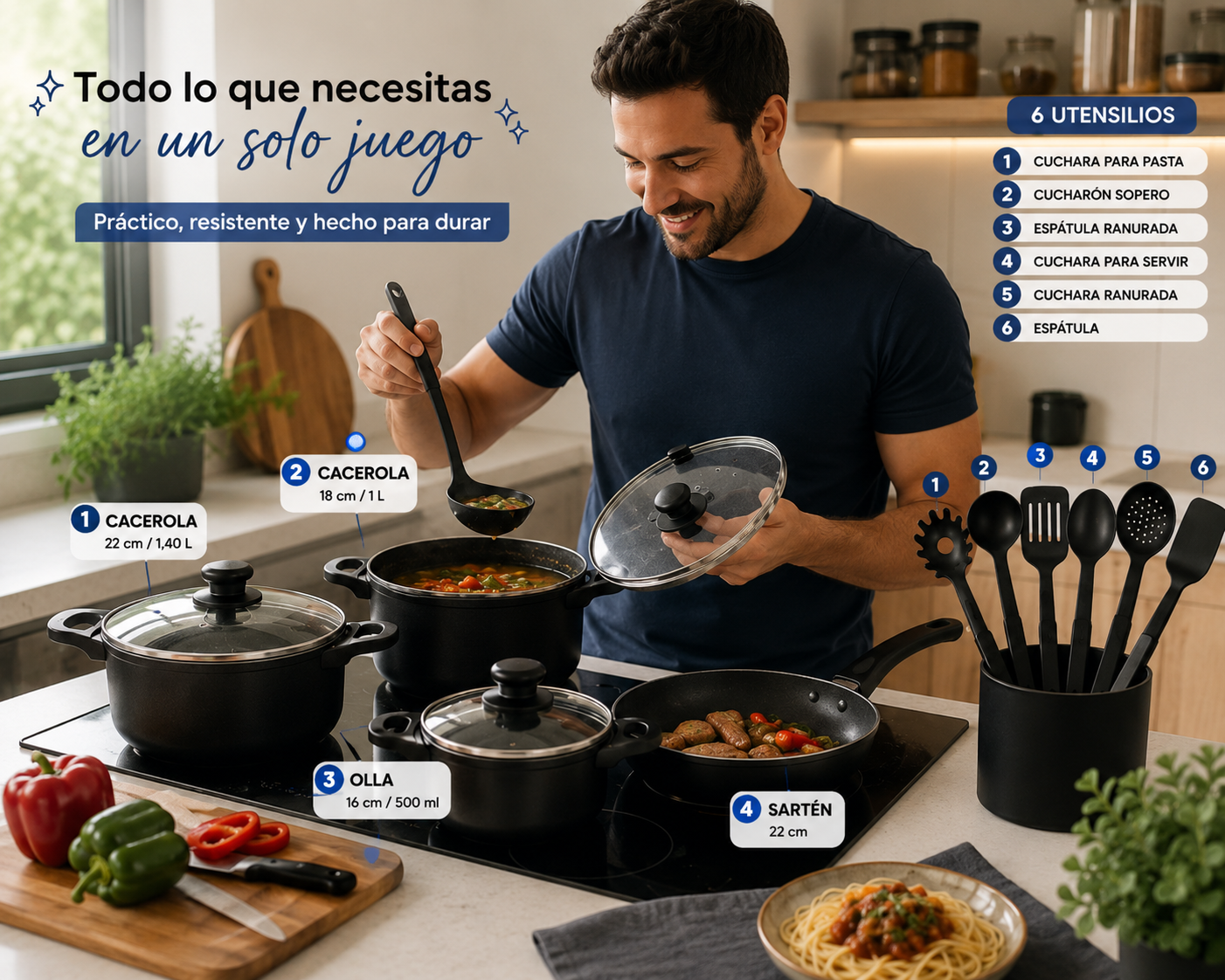 🍳 COOKPRO™ 13 PIEZAS | TODO LO QUE NECESITAS PARA COCINAR EN UN SOLO JUEGO