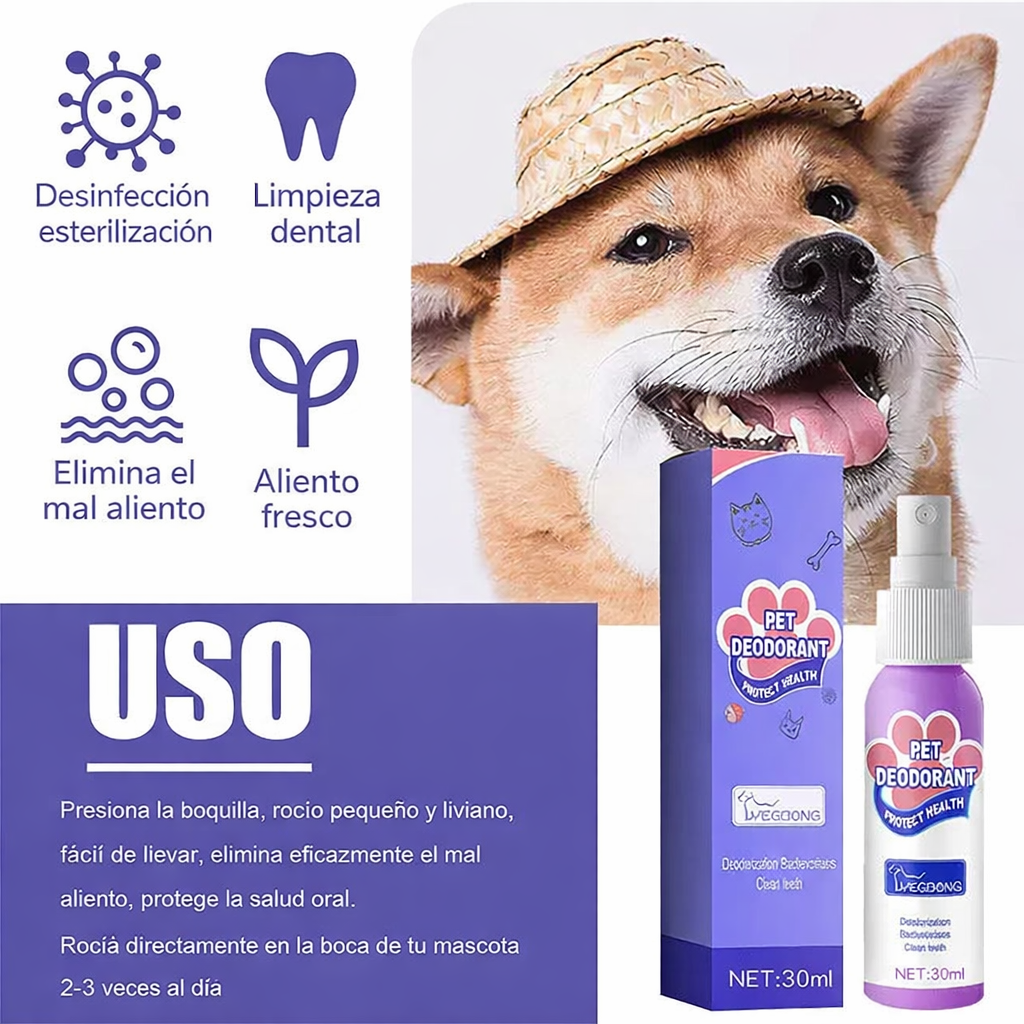 Spray Bucal Para Mascotas|Elimina el Mal Aliento y Protege su Salud 🐶🐱