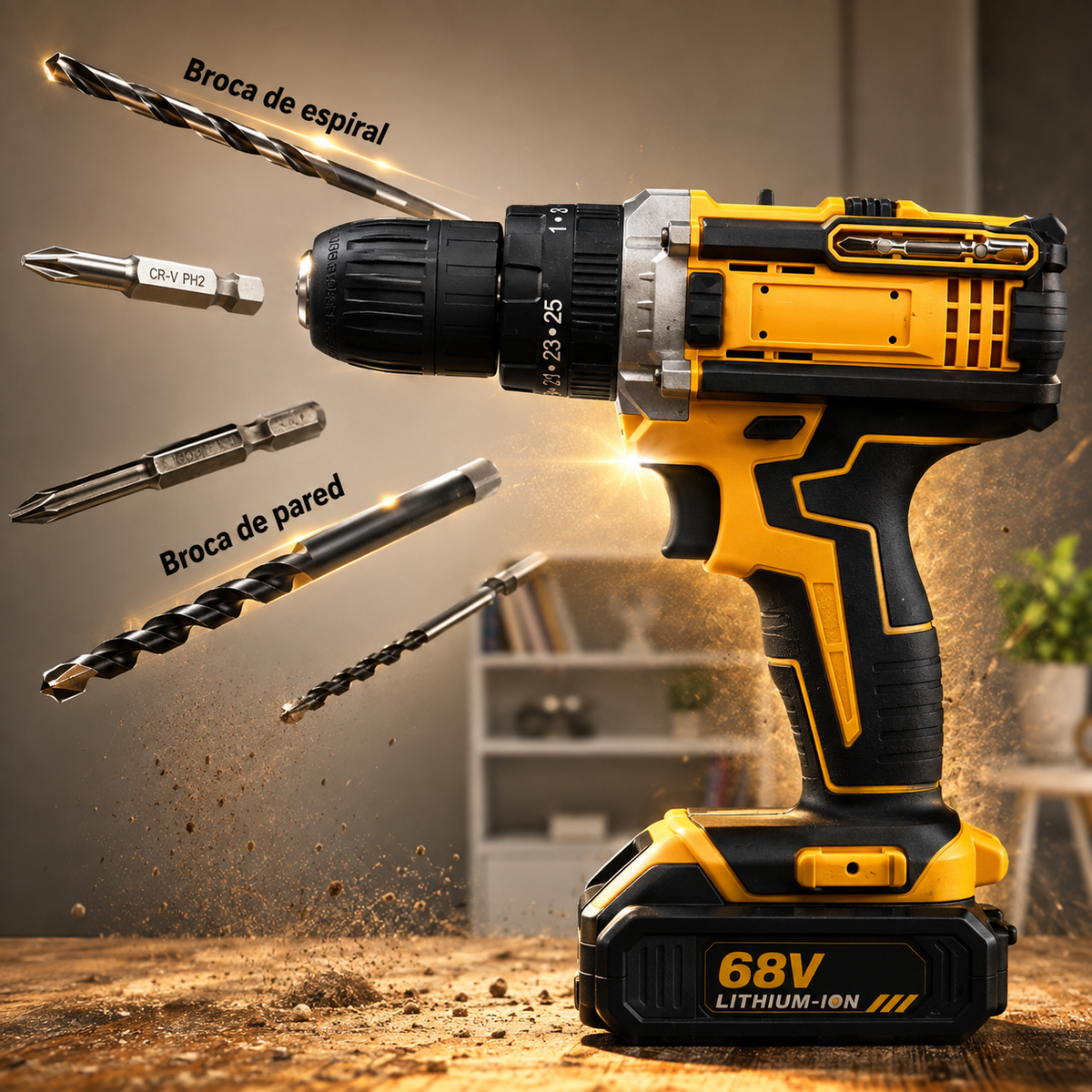 TALADRO DEWALT 68V PRO | Potencia Inalámbrica + Kit de 34 Accesorios⚡