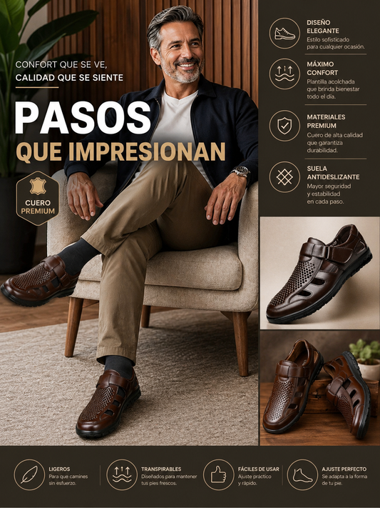 SANDALIAS ORTOPÉDICAS DE CUERO PARA HOMBRE