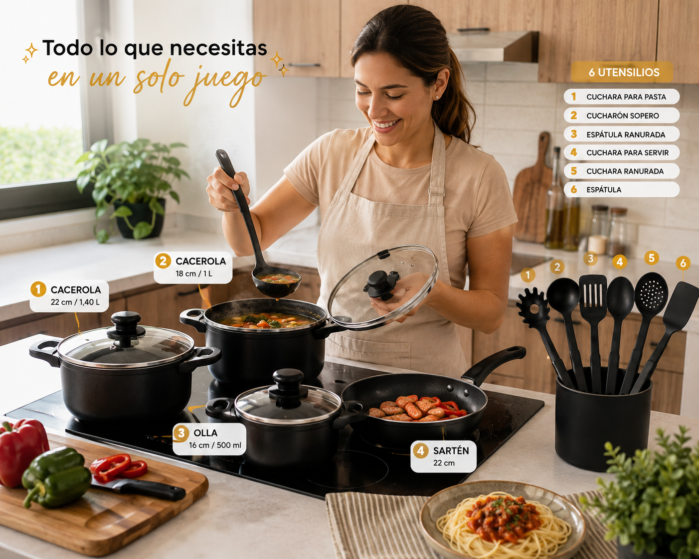 🍳 COOKPRO™ 13 PIEZAS | TODO LO QUE NECESITAS PARA COCINAR EN UN SOLO JUEGO
