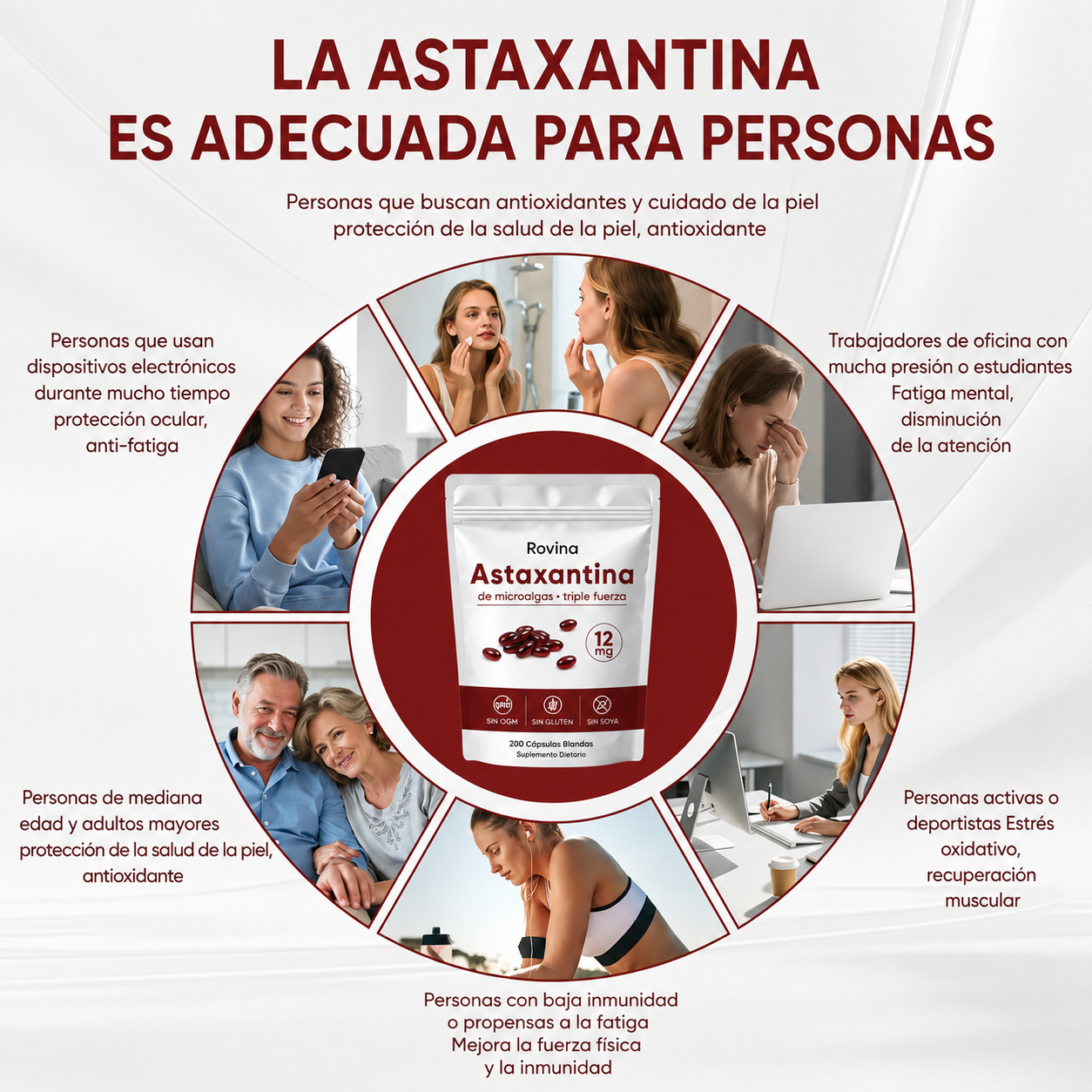 ASTAXANTINA 12mg ANTIOXIDANTE | MICROALGAS | BIENESTAR DIARIO