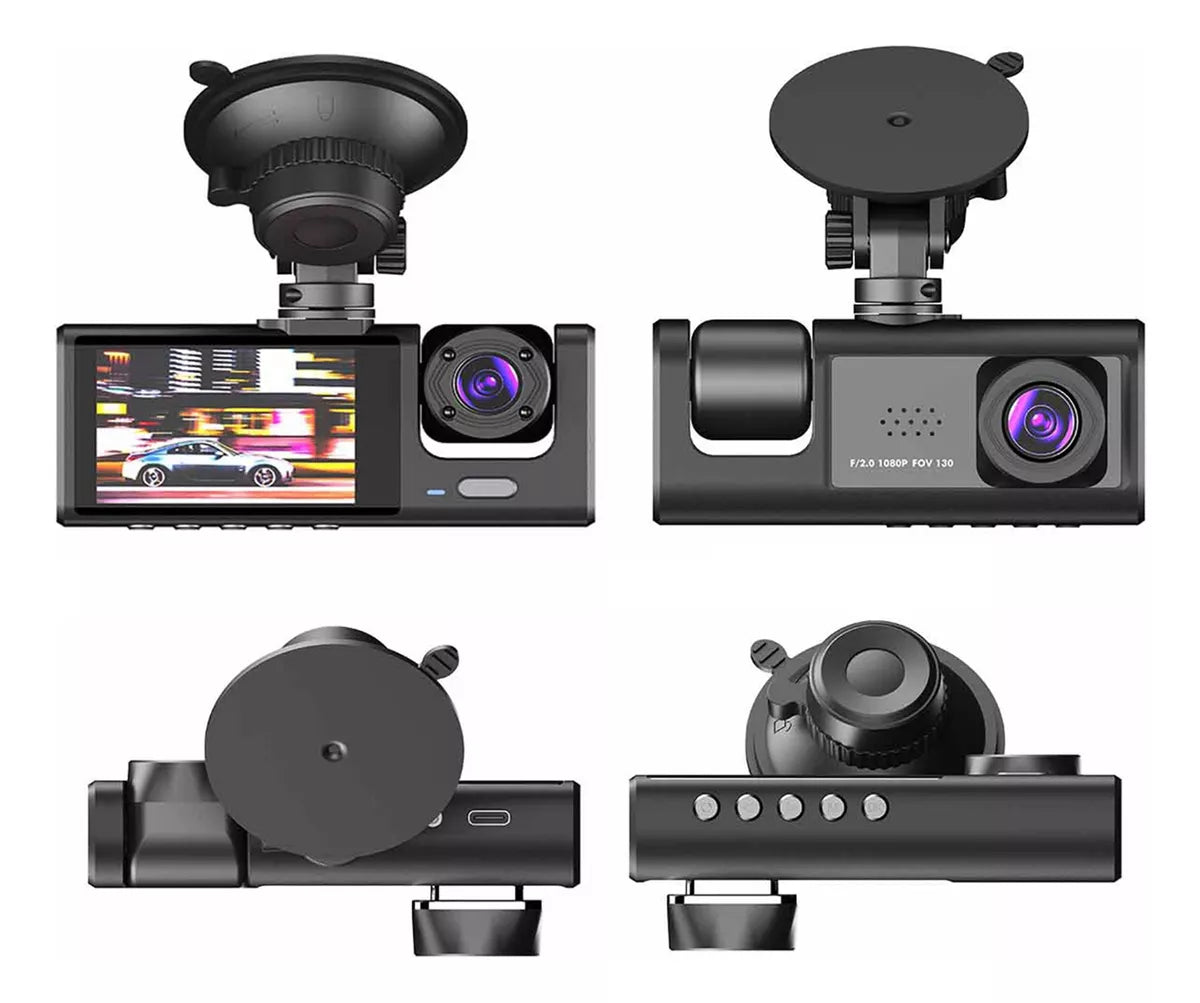 🚘📸DASHCAM 360° ULTRA|TRIPLE CÁMARA|FULL HD 1080P|VISIÓN NOCTURNA🔥🎥