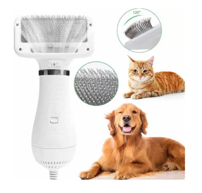 Cepillo Secador 2 en 1 para Mascotas 🐶🐱| ¡El cuidado que tu mascota merece! 🧼💖