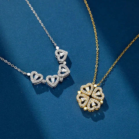 🍀COLLAR CORAZÓN Y TRÉBOL DE LA SUERTE✨
