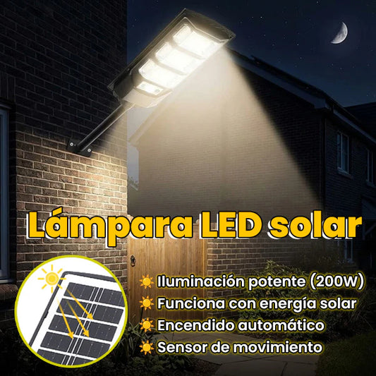 ☀️LÁMPARA LED SOLAR 200W CON SENSOR DE MOVIMIENTO|ENVIO GRATIS⚡