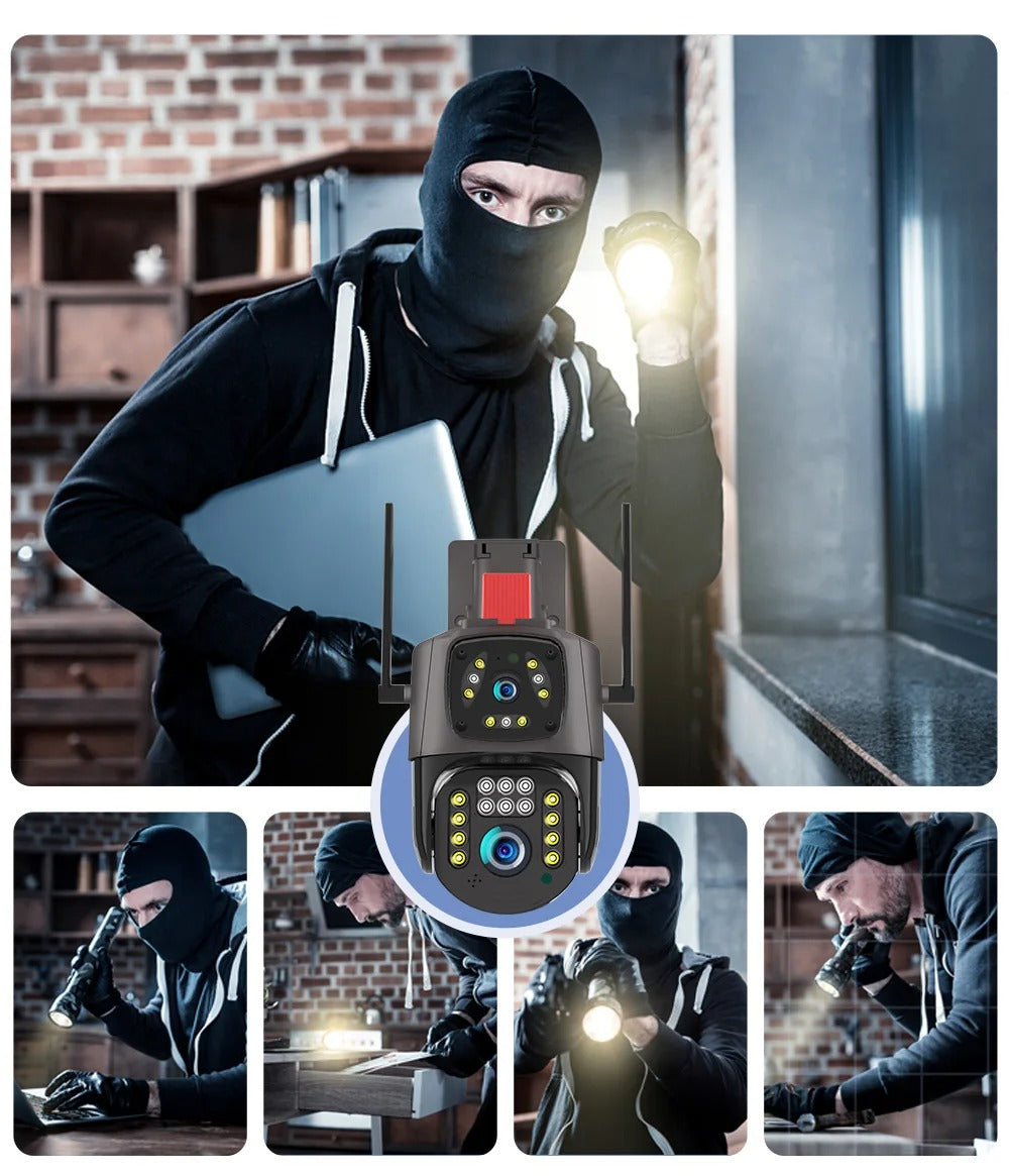 📹💥 Cámara de Seguridad Inteligente Doble Lente con IA|¡Protección Total 24/7 en Alta Definición!