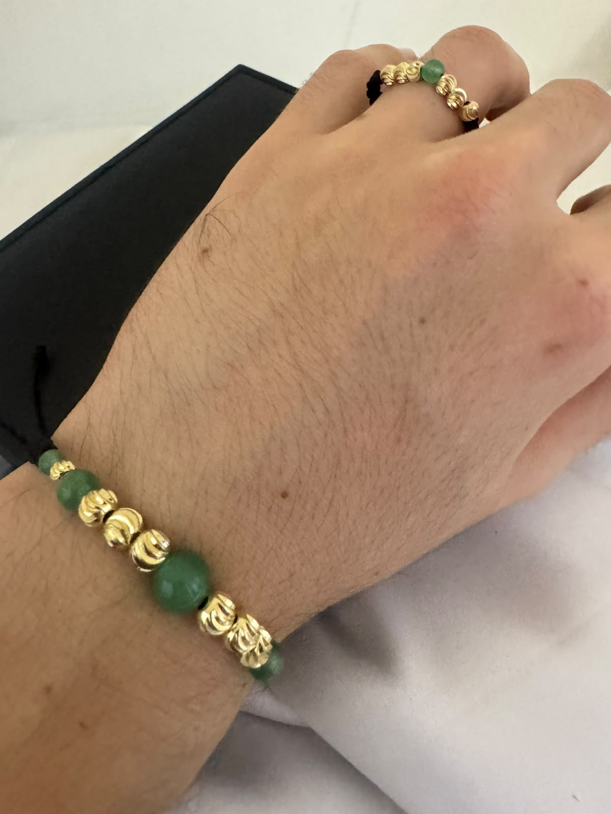 💚 CONJUNTO ESMERALDA IMPERIAL – Pulsera + Anillo en Oro Laminado 18K