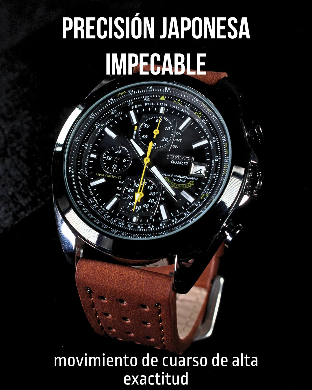 🧵 Citizen Quartz World | Edición Cuero|Estilo con Carácter, Precisión sin Límites