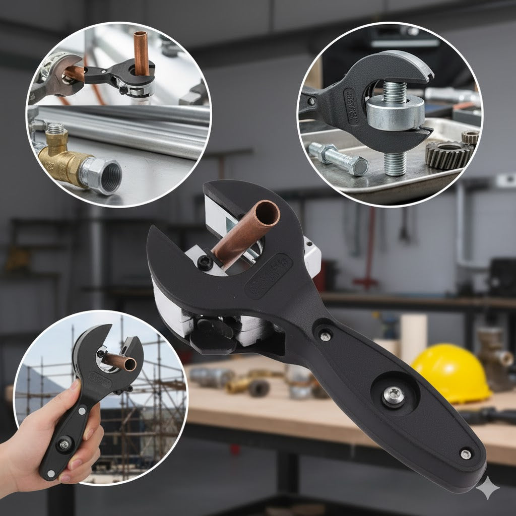 ⚙️ FlexiCut™ Pro – Cortatubos Compacto 2 en 1 con Sistema de Trinquete