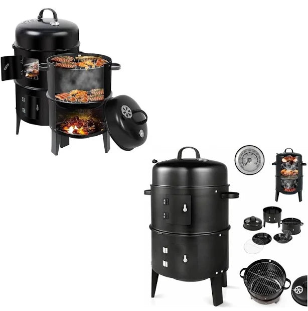 ASADOR BARRIL 3 EN 1 – PARRILLA + AHUMADOR + BRASERO